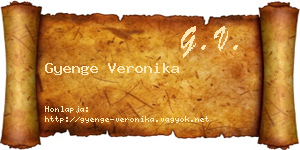 Gyenge Veronika névjegykártya